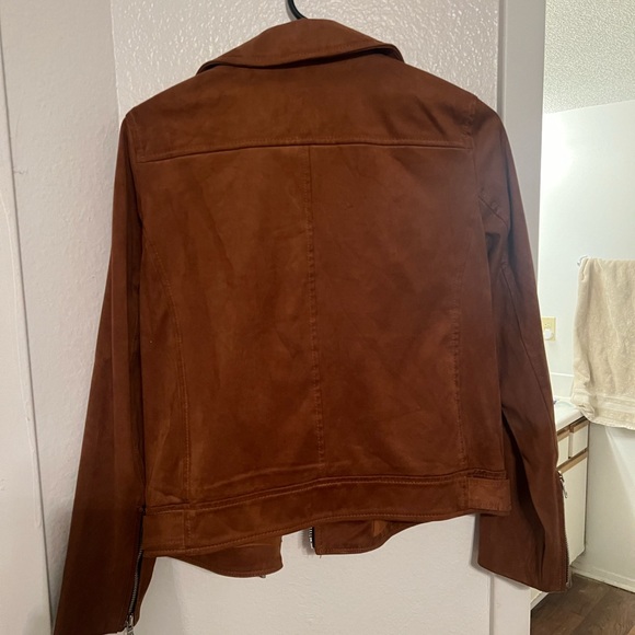 LOFT Brown Suede Moto Jacket - Picture 5 of 7